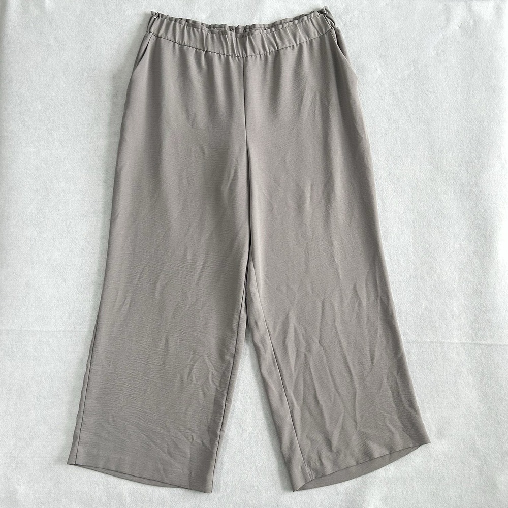 HILARY RADLEY Light Grey Pull On Wide Leg Pants ~ Women's Size‎ XL